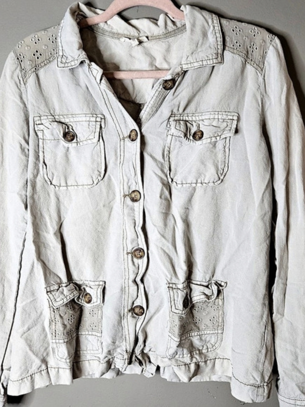 Maurices Utility Jacket in Tan Like New Ptp 22.5" Size Large